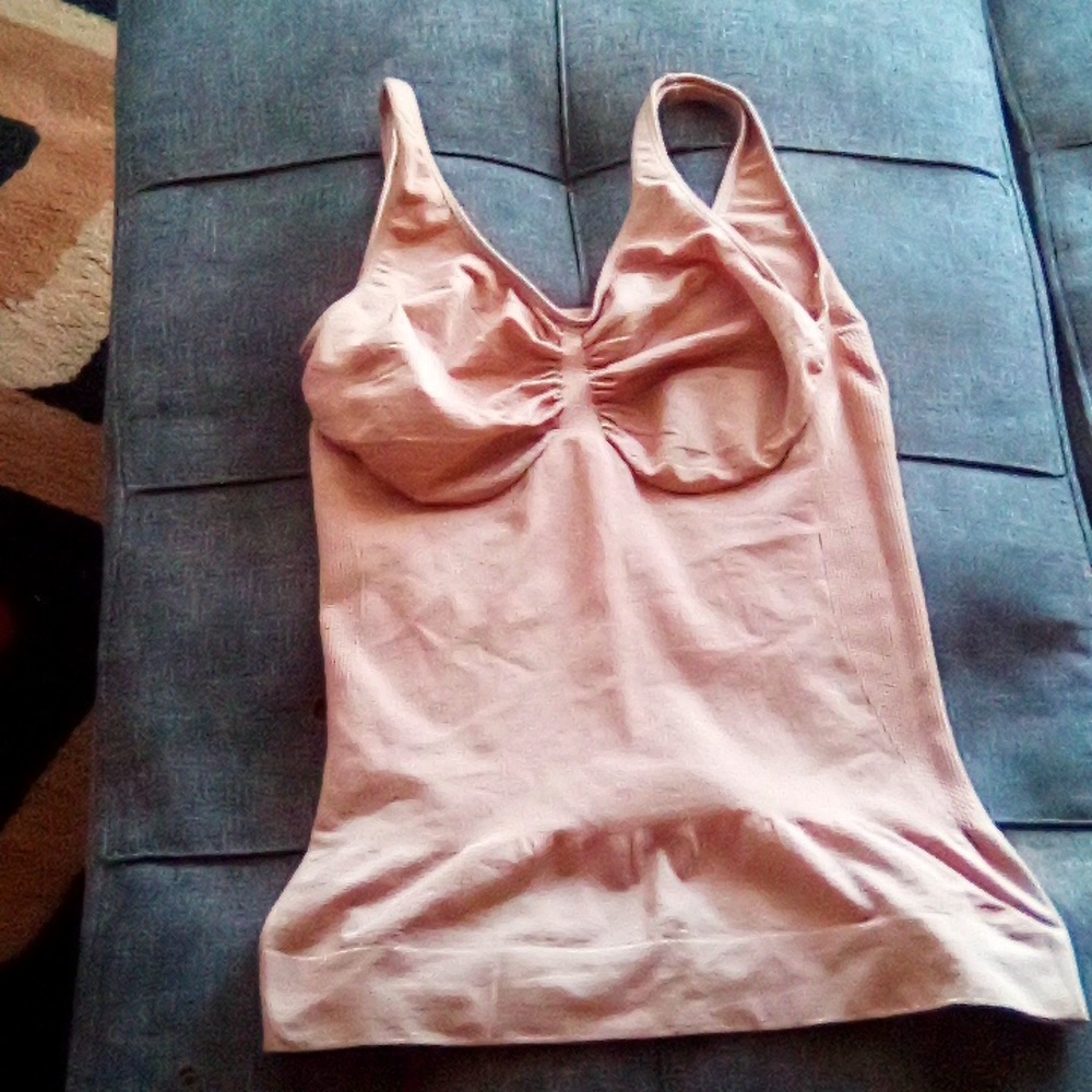 Satin Slip Spanks Tank W Side And Tummy Control in Deep Brown Euc